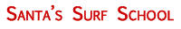 santa surf school holiday greeting card