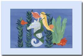 mermaid riding a seahorse