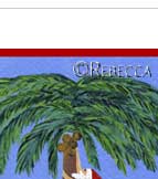 santa in palm tree holiday card
