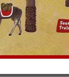 raindeer with coconuts on its back holiday card