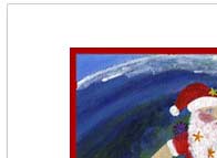 surfing santa holiday card