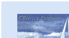 clouds above ocean sail boat greeting card