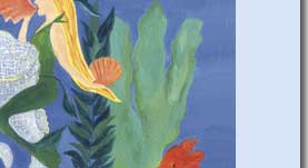 mermaid riding seahorse handmade greeting card