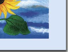 pinting of sunflower handcrafted greeting card