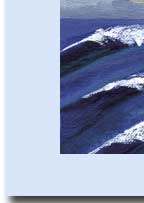 ocean waves painting and handmade greeting card