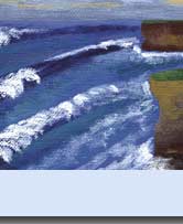 waves crashing on rocks handmade cardcard