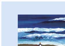 surfs up waves in handmade greeting card