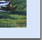 field infront of ighthouse handcrafted greeting card