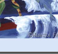 mermaid in waves handmade greeting card