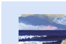 waves and horse in handmade greeting card