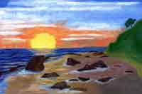 Low Tide at sunset card